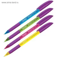 Ручка шариковая Berlingo. Triangle 110 Color, синий стержень, узел 0.7 мм, резиновый упор, МИКС
