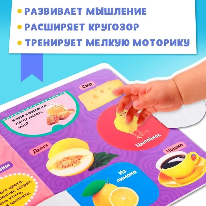 Книжка картонная с окошками &laquo;Цвета&raquo;, 10 стр.