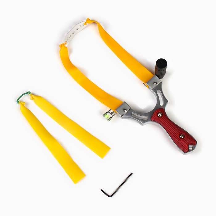 Рогатка спортивная, рыболовная Рогатка спортивная, рыболовная "Бук" с уровнем, прицелом и жгутом для стрел, металл, 11 см