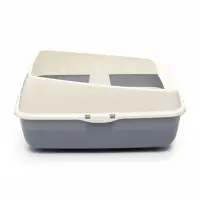 Лоток для кошек, 50.5&times;39&times;23 см, с сеткой и совком, пластик, серый