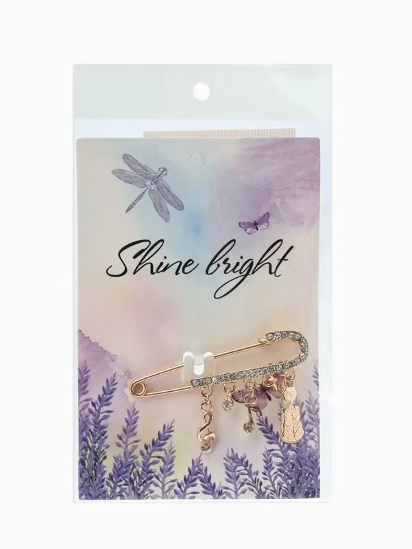 Булавка &laquo;Классика&raquo;, нотки, 5.5 см, бело-чёрная в золоте