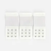 Застёжка для бюстгальтера, удлинитель, 3 ряда 3 крючка, 5&times;10.5 см, 3 шт., белая