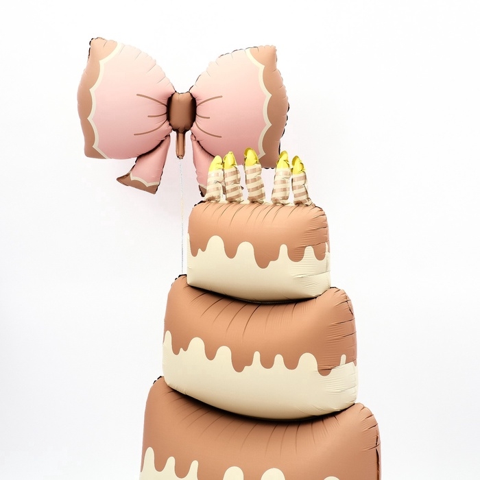 Воздушный шар фольгированный 37 Воздушный шар фольгированный 37" «Бантик», матовый, розовый