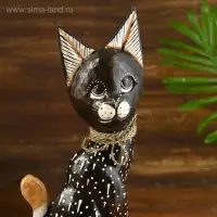 Сувенир дерево "Кошка с цветком и завязкой" 5,5х12х50 см