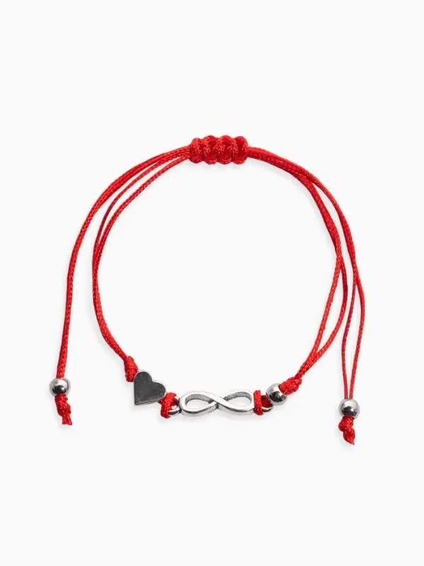 Браслет-оберег &laquo;Став&raquo;, крючок любви и брака, сердце и бесконечность, цвет серебро, 8 см