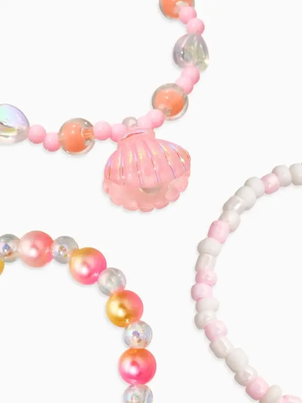 Браслет детский «Выбражулька», 3 шт. набор, жемчужина желаний, розовый Браслет детский «Выбражулька», 3 шт. набор, жемчужина желаний, розовый