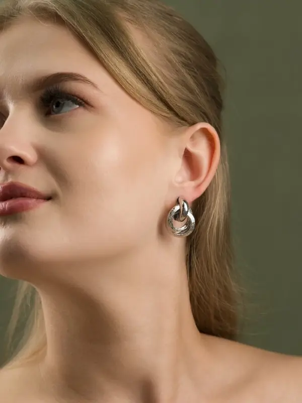 Серьги металл &laquo;Фьюче&raquo;, круги плетения, цвет серебро