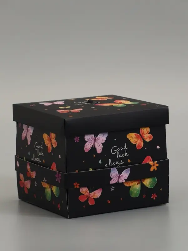 Коробка подарочная "Бабочки, Всегда" 14,5 х 14,5 х 12,7 см