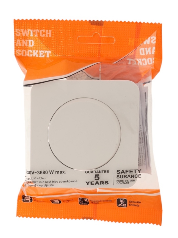 Выключатель проходной, серия "Circular", 10 А, 1 кл., скрытый, белый