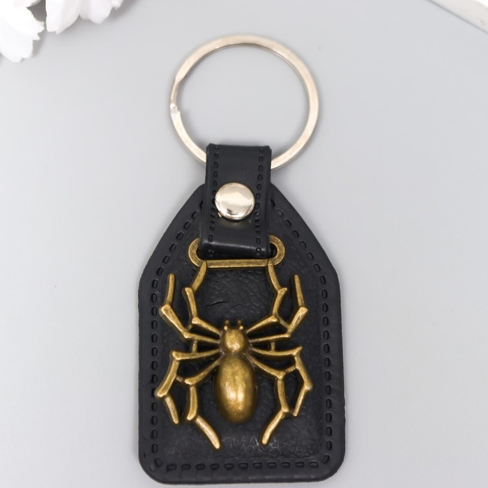 Брелок кожзам, металл Брелок кожзам, металл "Паук" 4х6 см