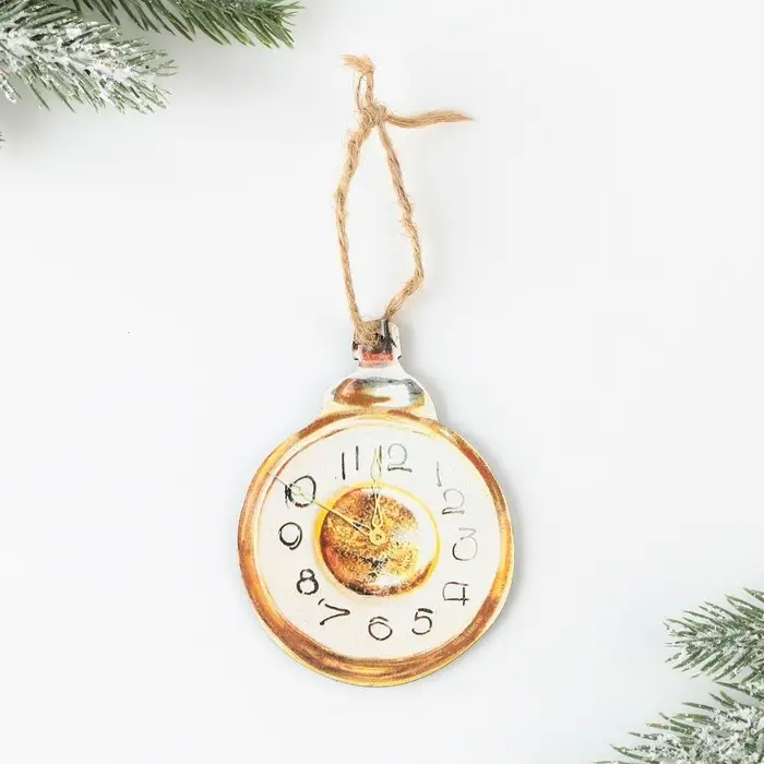 Ёлочная игрушка новогодняя «Часы», хдф, 6,8 х 9 см Ёлочная игрушка новогодняя «Часы», хдф, 6,8 х 9 см