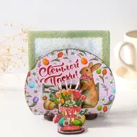 Набор пасхальный салфетница+подставка под зубочистки №2 ,10х12,8х5 см;/ 3,7х5,8х5,8 см