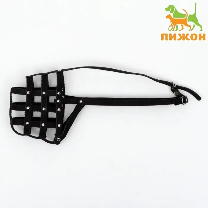 Намордник № 3, немецкая овчарка, сука, длина по носу 9 см, обхват морды 32 см, чёрный