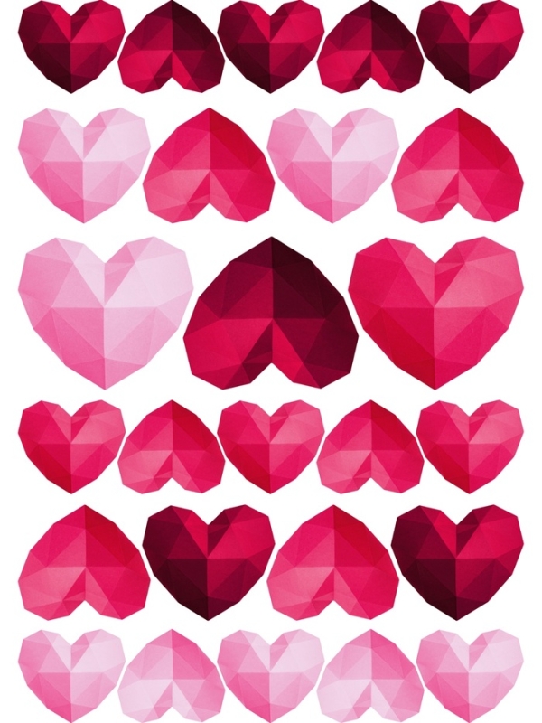 Картинки на вафельной бумаге А5 "Сердечки объемные"