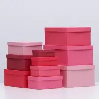 Набор подарочных коробок 10 в 1 &laquo;Пантон 200&raquo;, 30.5&times;20&times;13 - 12&times;6.5&times;4 см