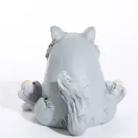 Сувенир полистоун "Серый упитанный кот с мышонком и сыром" 8,7х8,4х7,4 см