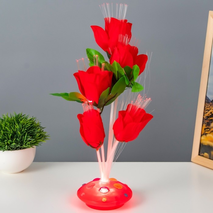 Ночник Ночник "Розы" LED от батареек МИКС H.35 см RISALUX