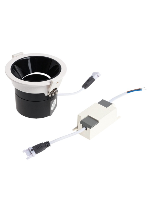 Светильник светодиодный встраиваемый, поворотный, 6Вт, 4000К, с драйвером, D75, черно-белый   107130 Светильник светодиодный встраиваемый, поворотный, 6Вт, 4000К, с драйвером, D75, черно-белый   107130