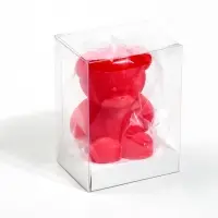 Свеча декоративная "Мишка" 5х4,3х6,5 см, 4 ч, красный