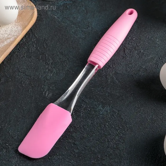 Лопатка кухонная Доляна &laquo;Про&raquo;, 23 см, пластик, силикон, цвет МИКС