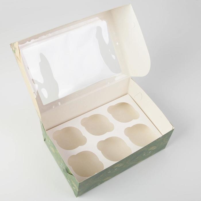 Коробка для капкейков «Милый зайчик» 17 х 25 х 10см, Новый год Коробка для капкейков «Милый зайчик» 17 х 25 х 10см, Новый год