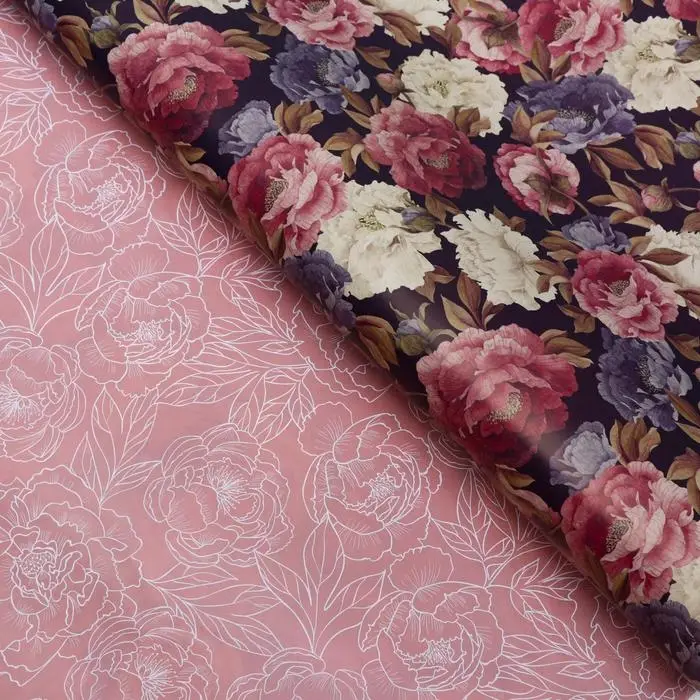 Бумага глянцевая двусторонняя "Цветы", 0,5 х 0,7 м