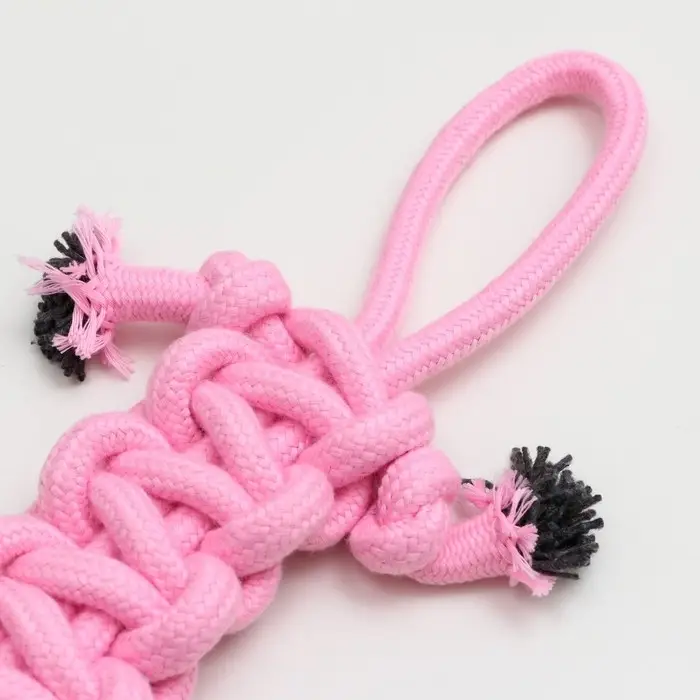 Игрушка канатная Игрушка канатная "Лапта", до 32 см, 90 г, розовая