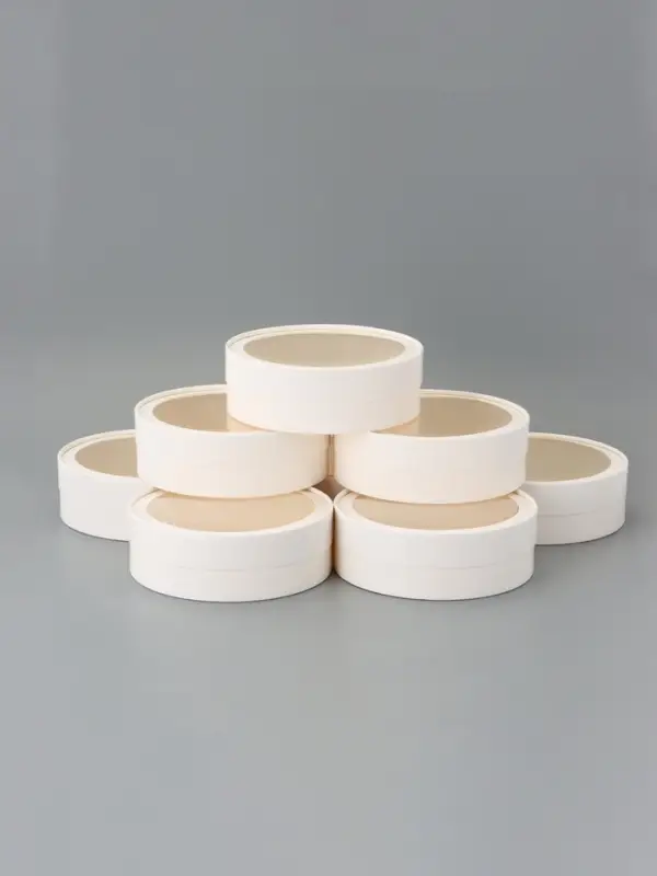 Набор круглых подарочных коробок с окном, завальцованные, белые, 8 шт., 18&times;6 см