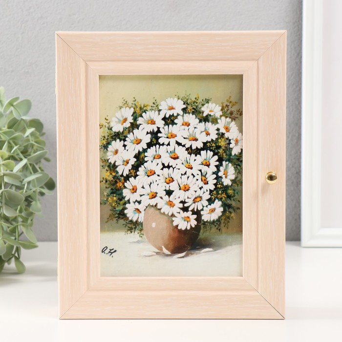 Ключница Ключница "Ромашки" 19х24 см молочный дуб МИКС