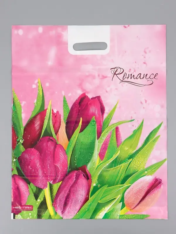 Пакет "Romance, полиэтиленовый с вырубной ручкой проруб. 41х51х4 80 мкм