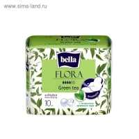 Прокладки женские гигиенические bella FLORA Green tea с экстрактом зеленого чая 10 шт.