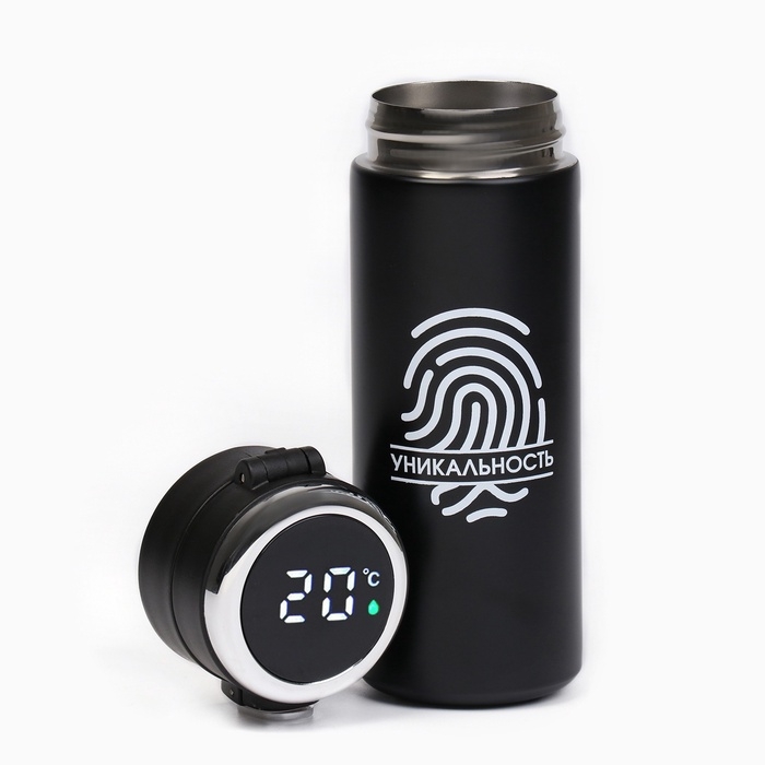 Термокружка, 420 мл, Simple Термокружка, 420 мл, Simple "Уникальность", сохраняет тепло 8 ч, термометр