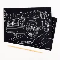 Гравюра детская «Крутые машины», 2 шт., 10×15 см