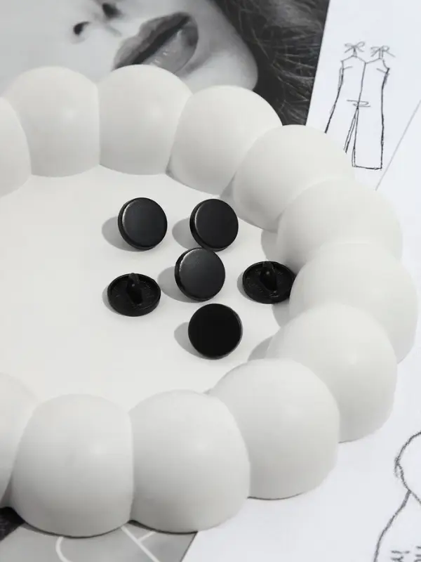 Пуговицы на ножке, металлические, d=11 мм, набор 10 шт., матовые, чёрный