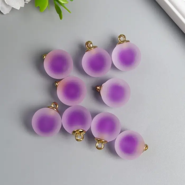 Подвеска для творчества акрил  Подвеска для творчества акрил "Шар" матовый фиолет 2,1х1,6 см