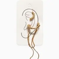 Серьги каффы &laquo;Водопад&raquo;, набор 2 шт. стразы, цвет золото