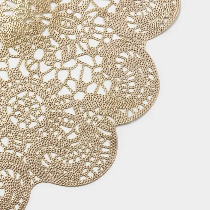 Салфетки сервировочные на стол Доляна &laquo;Лидия&raquo;, d=38 см, 4 шт., золотые
