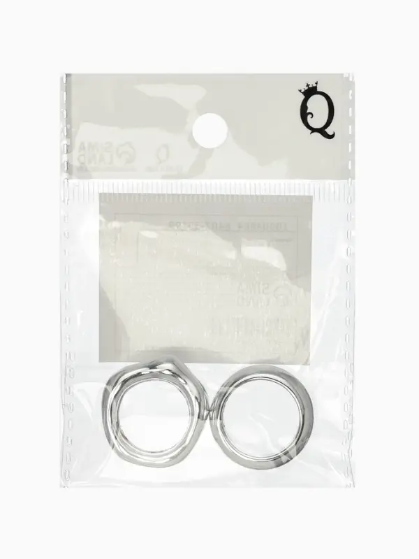 Кольцо пластик &laquo;Стиль&raquo;, набор 2 шт. размер 17, цвет серебро