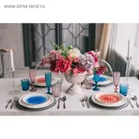 Тарелка Доляна &laquo;Космос&raquo;, d=21.2 см, фарфор, белая, красная
