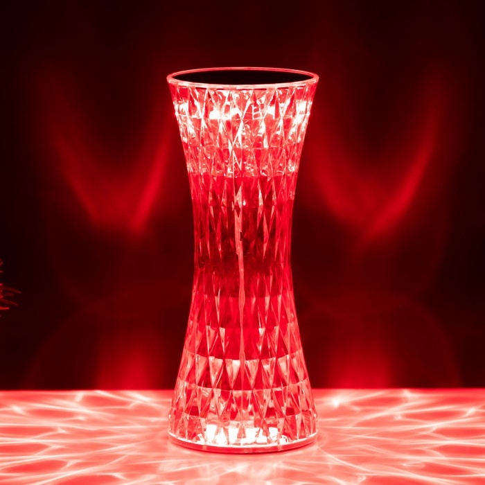 Настольная лампа с ПДУ Настольная лампа с ПДУ "Кристалл" LED 16 цветов RGB сенсорная USB 8x8x19 см RISALUX