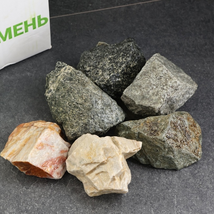 Камень для бани  Камень для бани "Микс" габбро-диабаз, порфирит, кварцит, 20 кг, фракция 70-120 мм