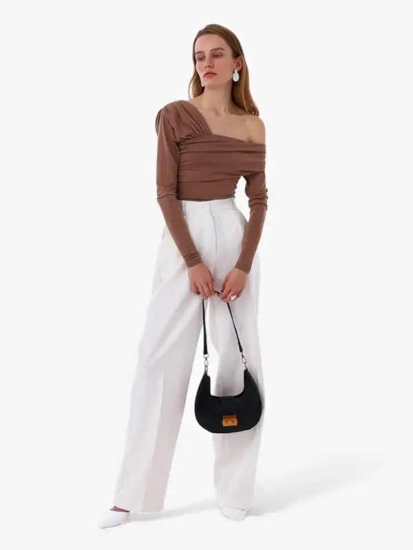 Сумка женская багет TEXTURA на молнии, 24&times;6.5&times;13 см, чёрная