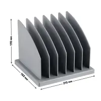 Лоток-сортер для журналов и бумаг сборный, 6 отделений, серый