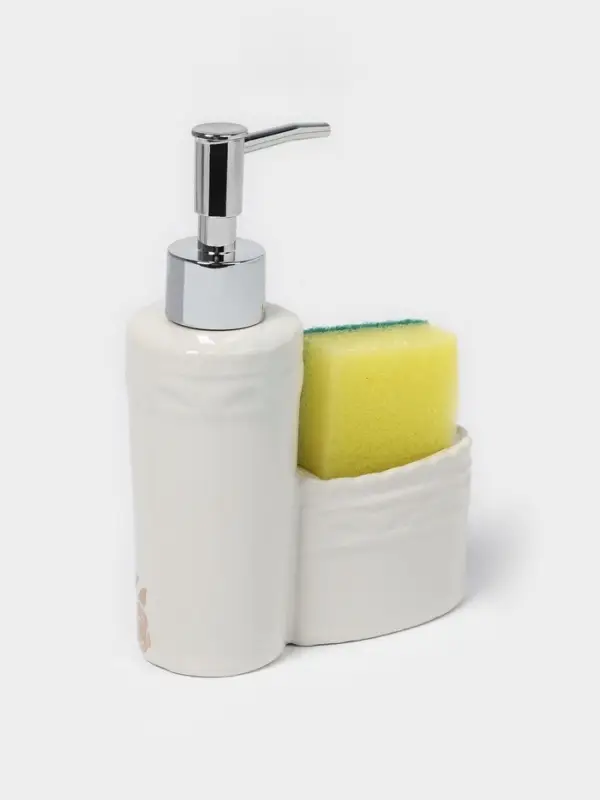 Дозатор для моющего средства с подставкой для губки Доляна &laquo;Роза золотая&raquo;, 200 мл