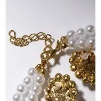 Набор 2 предмета: серьги, колье &laquo;Антуанетта&raquo;, вспышка, белый в золоте, 40 см