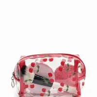 Косметичка ПВХ Вишня 15*6*8,5, отд на молнии, прозрачный