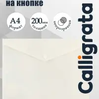 Папка-конверт на кнопке А4, 200 мкм, Calligrata DeLuxe, непрозрачная, матовая, глянцевая
