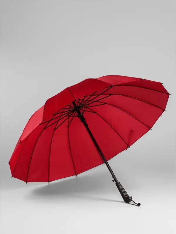 Зонт - трость полуавтоматический &laquo;Однотонный&raquo;, 16 спиц, R=46/55 см, d=92 см, МИКС