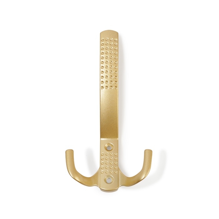 Крючок мебельный ТУНДРА TKT001, трехрожковый, матовое золото Крючок мебельный ТУНДРА TKT001, трехрожковый, матовое золото