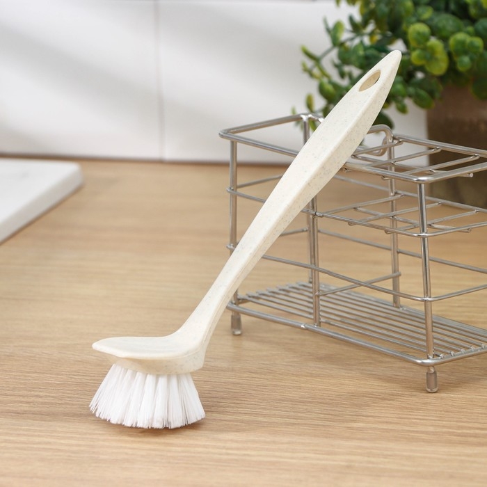 Щётка для посуды с прямой ручкой Malta, 5×5×23 см, цвет бежевый Щётка для посуды с прямой ручкой Malta, 5×5×23 см, цвет бежевый